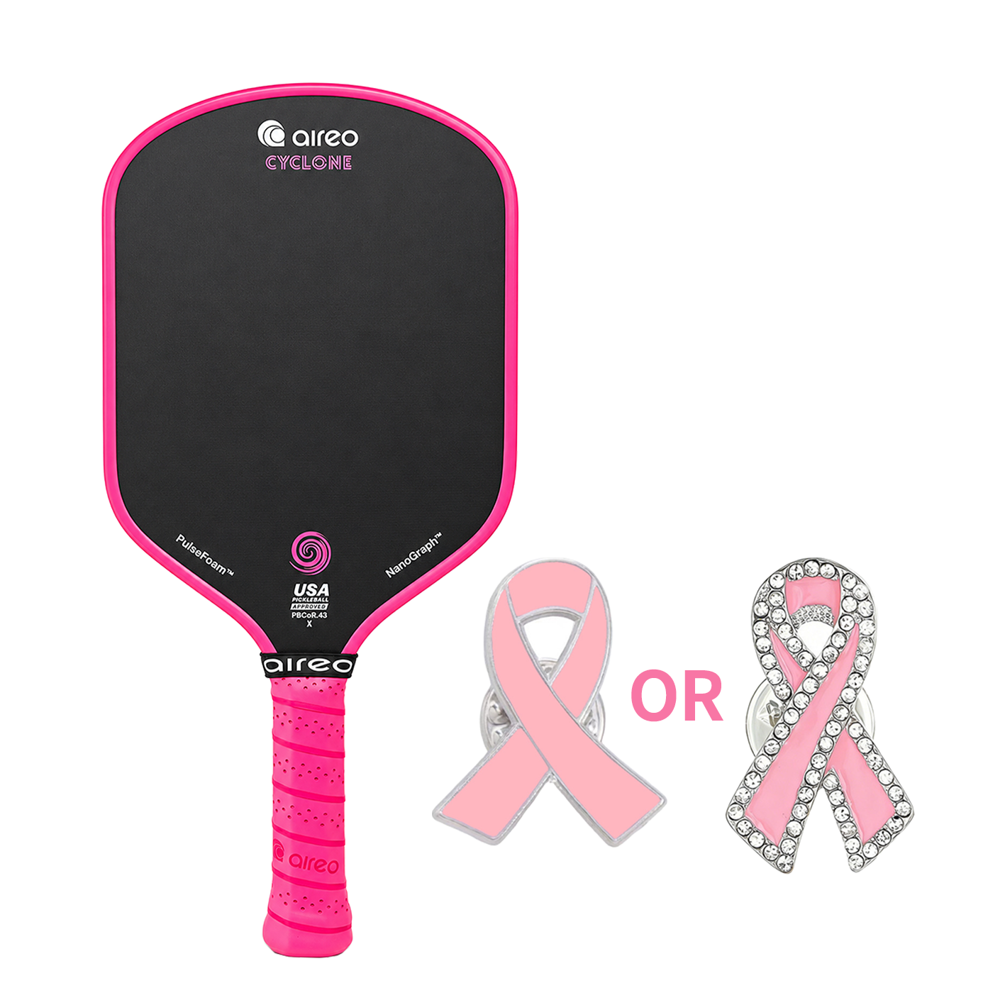 AIREO Cyclone Hot Pink Hybrid + FREE Breast Cancer Awareness Ribbon Pin
