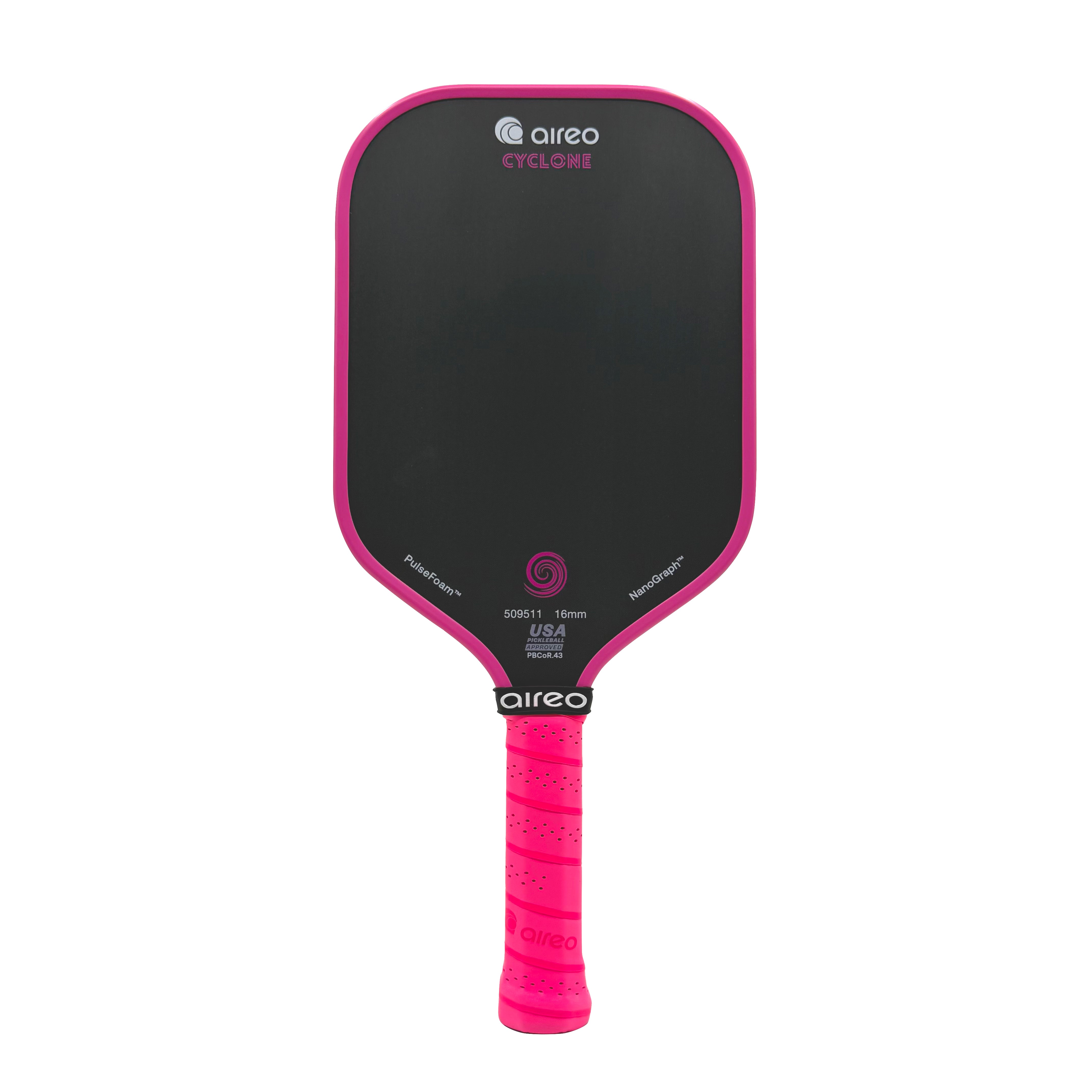 Hot Pink USAP PBCoR .43 certified AIREO Cyclone 16mm Pickleball