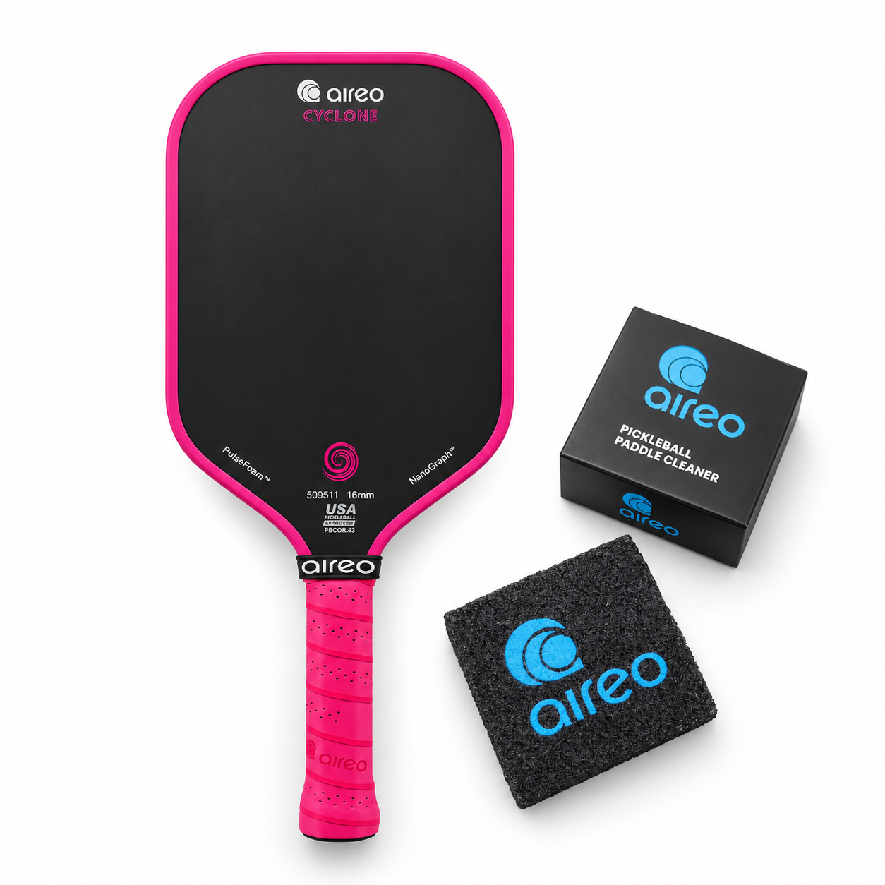 AIREO Cyclone Hot Pink Elongated + FREE Paddle Eraser
