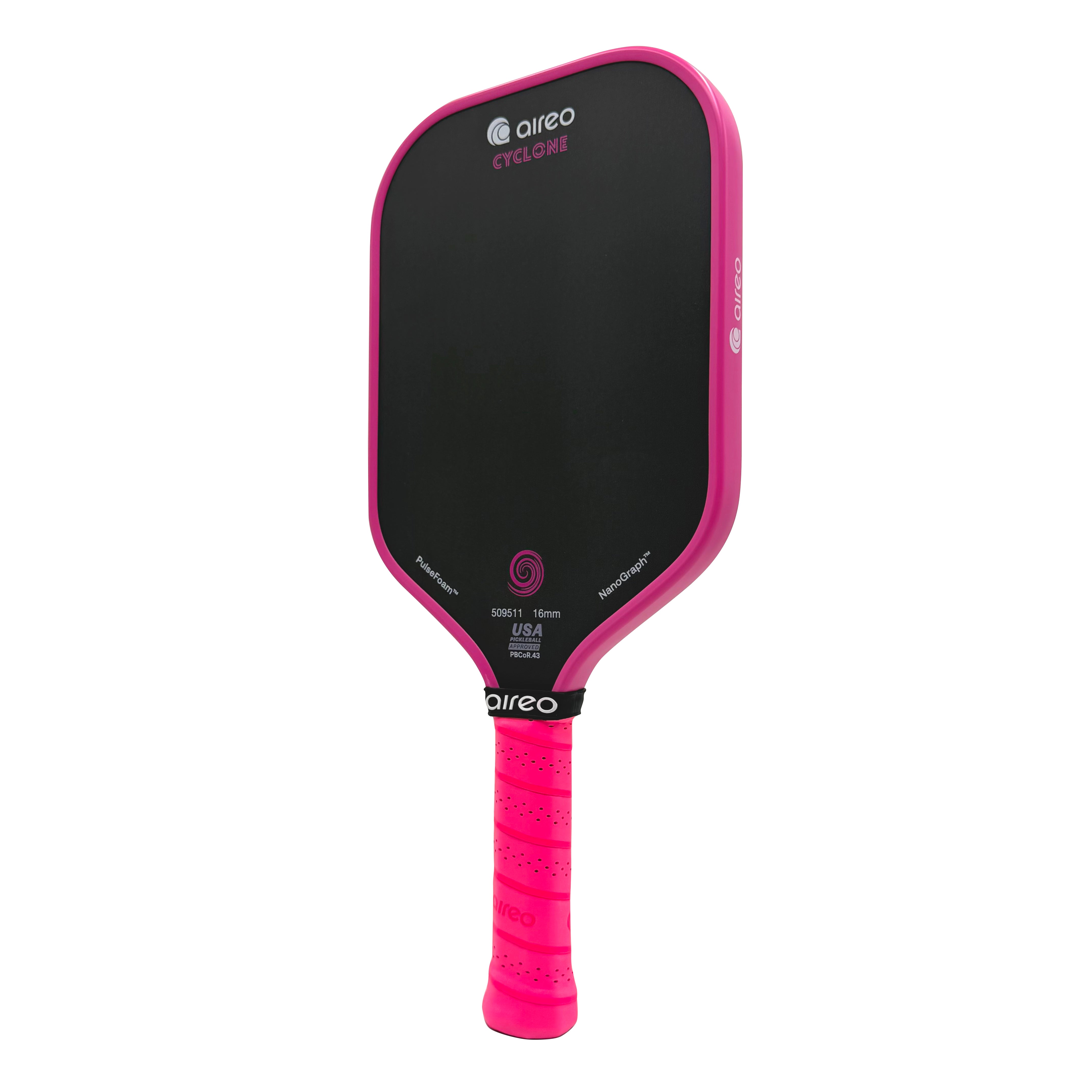 Hot Pink USAP PBCoR .43 certified AIREO Cyclone 16mm Pickleball