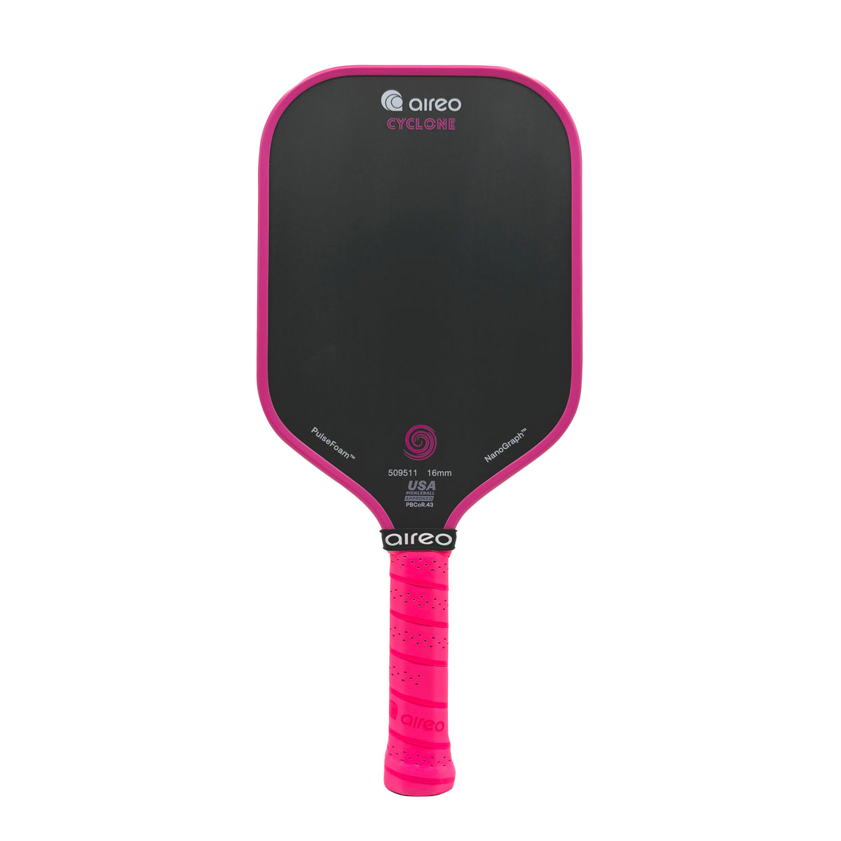Hot Pink USAP PBCoR .43 certified AIREO Cyclone 16mm Pickleball