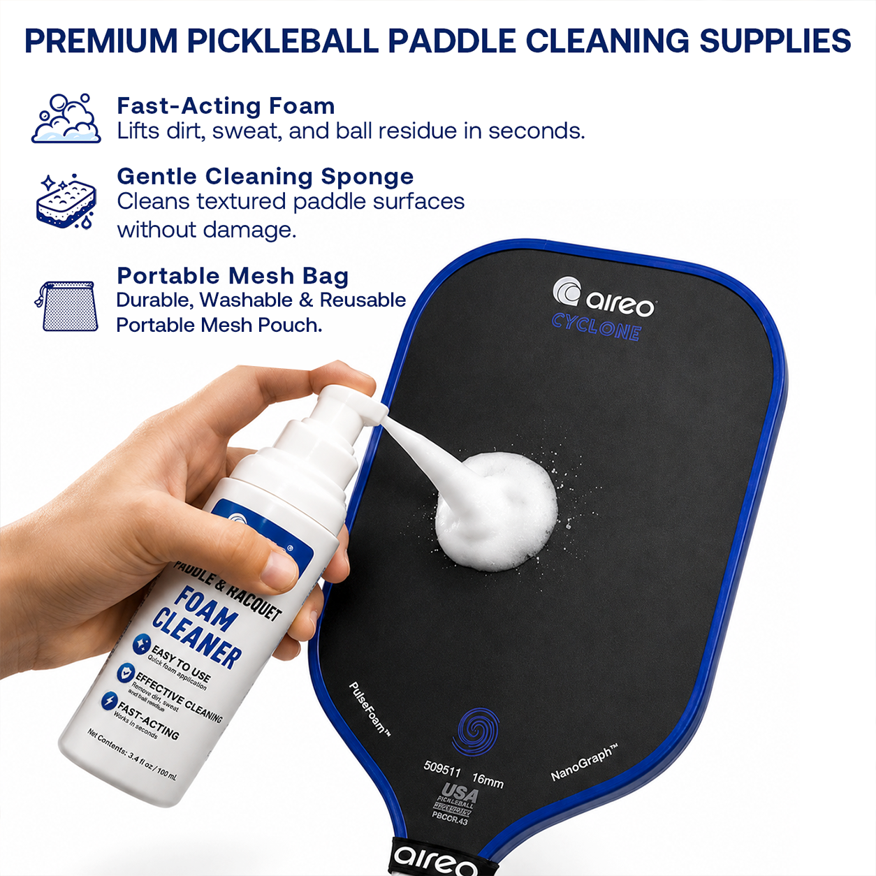 AIREO Pickleball Paddle Foam Cleaner Kit